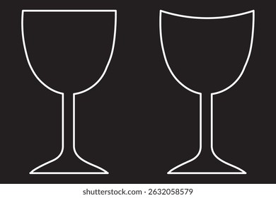 Wine glass vector line icons. Line art Wine glasses graphic icon set . Signs wine glasses with isolated on white background.