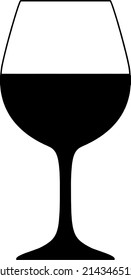 Wine Glass Vector Logo Black and White