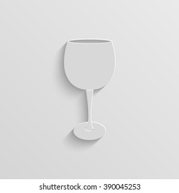 wine glass vector paper icon