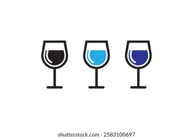 wine glass vector silhouette isolated in white background