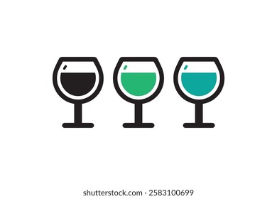 wine glass vector silhouette isolated in white background