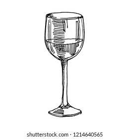 antique wine glass vector