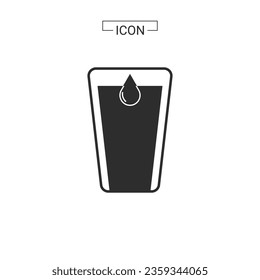 wine glass with water and Line and fill 