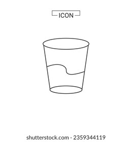 wine glass with water and Line and fill 