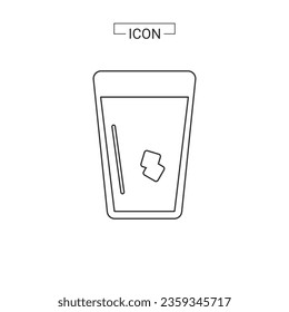 wine glass with water and Line and fill 