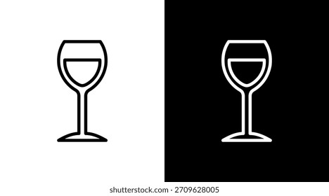 Wine Glass White Icon Set Design