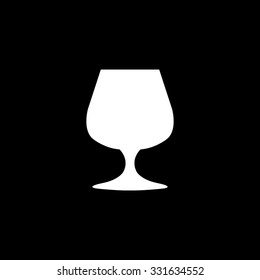 Wine glass - white vector icon