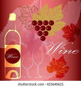 wine glass.bottle.Vinous.
