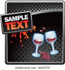 gafas de vino aviso negro de media tono grueso