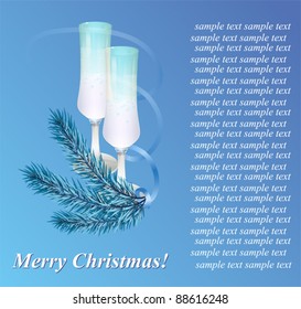 Wine glasses, Christmas background. Space for your text. EPS10 vector format