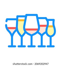 vector de icono de color de las gafas de vino. para abrir el Navegador. ilustración de símbolo aislado
