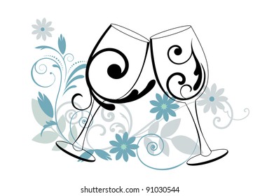 Wine Glasses With Flourish