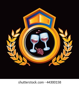 wine glasses and grapes orange and blue royal display