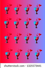 
wine glasses and heart