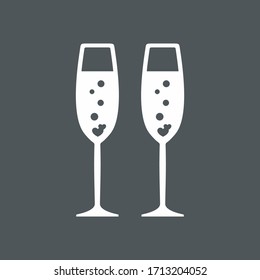 Wine glasses heart quality vector illustration cut