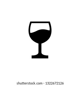 Wine Glasses Icon In Flat Style Vector For Apps, UI, Websites. Black Icon Vector Illustration.