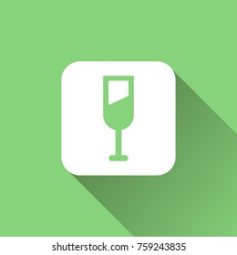 wine glasses icon with long shadow