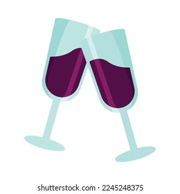 icono de copas de vino sobre fondo blanco