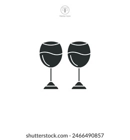 Wine Glasses Icon symbol vector illustration isolated on white background