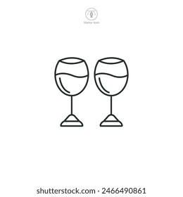 Wine Glasses Icon symbol vector illustration isolated on white background