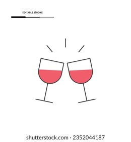 Wine Glasses Icon Vector Design.