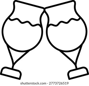 Wine Glasses Icon Vector Element line icon design vector icons