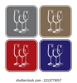 Wine Glasses Icon Vector Illustration
