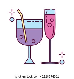 wine glasses icon vector image with white background