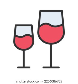 Wine Glasses Icon vector image. Suitable for mobile apps, web apps and print media.