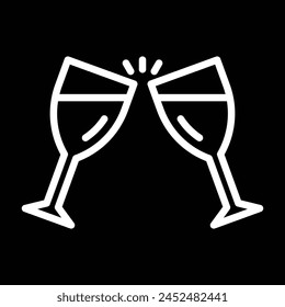 wine glasses icon vector outline