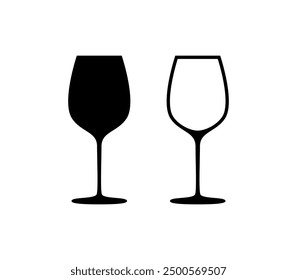 Wine glasses icons. Champagne glass