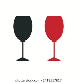 Wine glasses icons set simple symbol of bar, restaurant.Vector