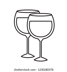 wine glasses isolated icon