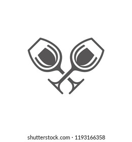 Wine glasses isolated on white background vector illustration. Vector kitchen tools graphics illustration.