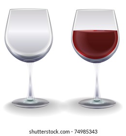 wine glasses isolated on a white background
