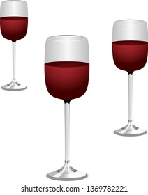 wine glasses on white background