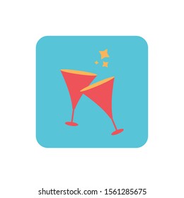 wine glasses on white background vector illustration design