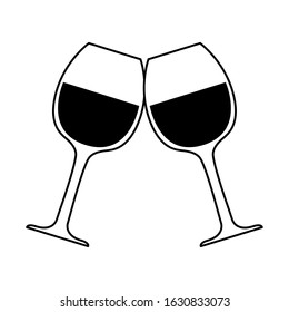 wine glasses on white background vector illustration design
