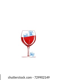 Wine glasses on white background