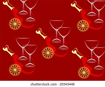 wine glasses with red back ground	