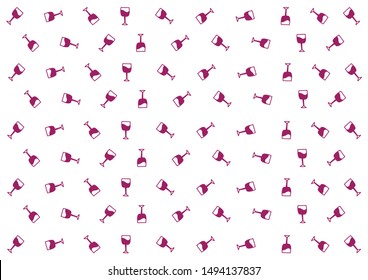 Wine Glasses Seamless Background Pattern.