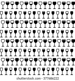 Wine glasses seamless pattern