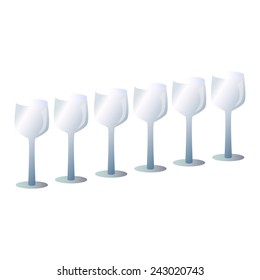 Wine glasses. Set. On a white background. vector