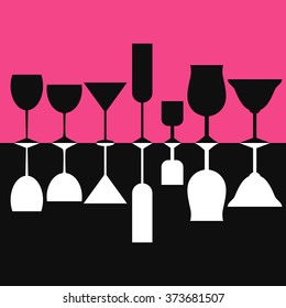 Wine glasses silhouette