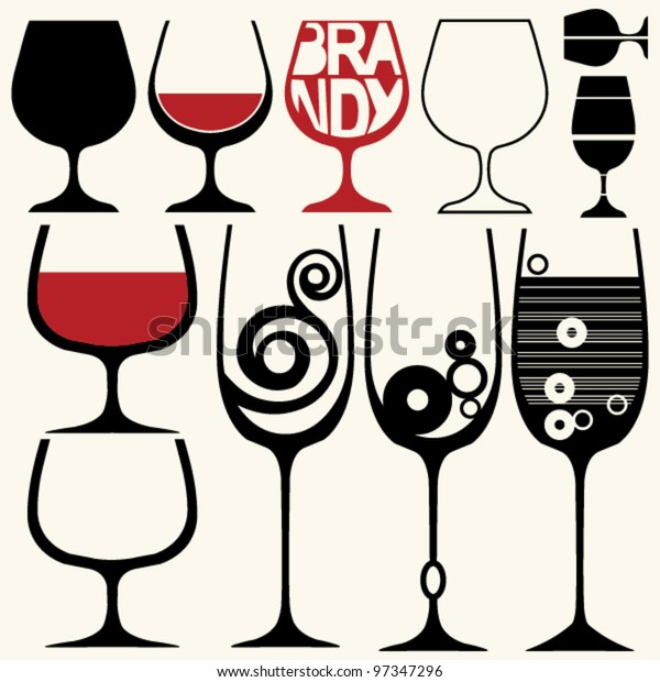 ワイングラスのシルエット のベクター画像素材 ロイヤリティフリー