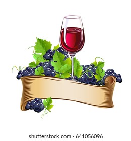 Wine glasses still life. Vector illustration.