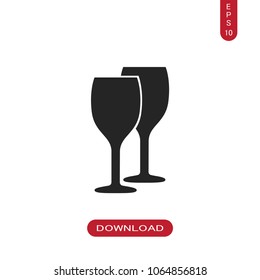 Wine glasses vector icon