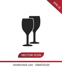Wine glasses vector icon