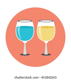 Wine Glasses Vector Icon