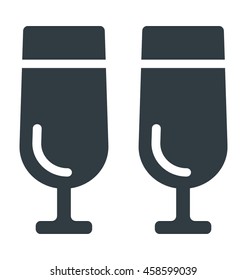 Wine Glasses Vector Icon